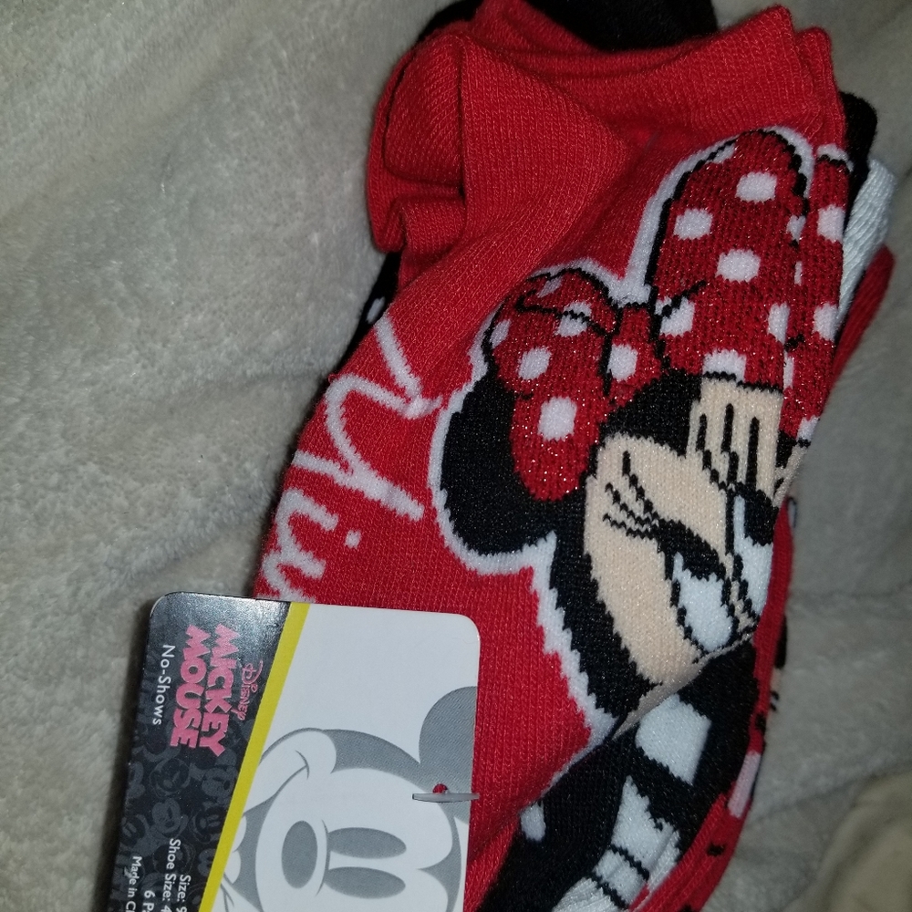 Mickey and minnie mouse socks multi color fits shoe sizes 9-11